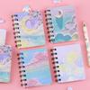 A7 Oil Painting Coil This Star Confused Notebook Elementary School Mini Pocket Notepad Blank Inner Page Memo Book