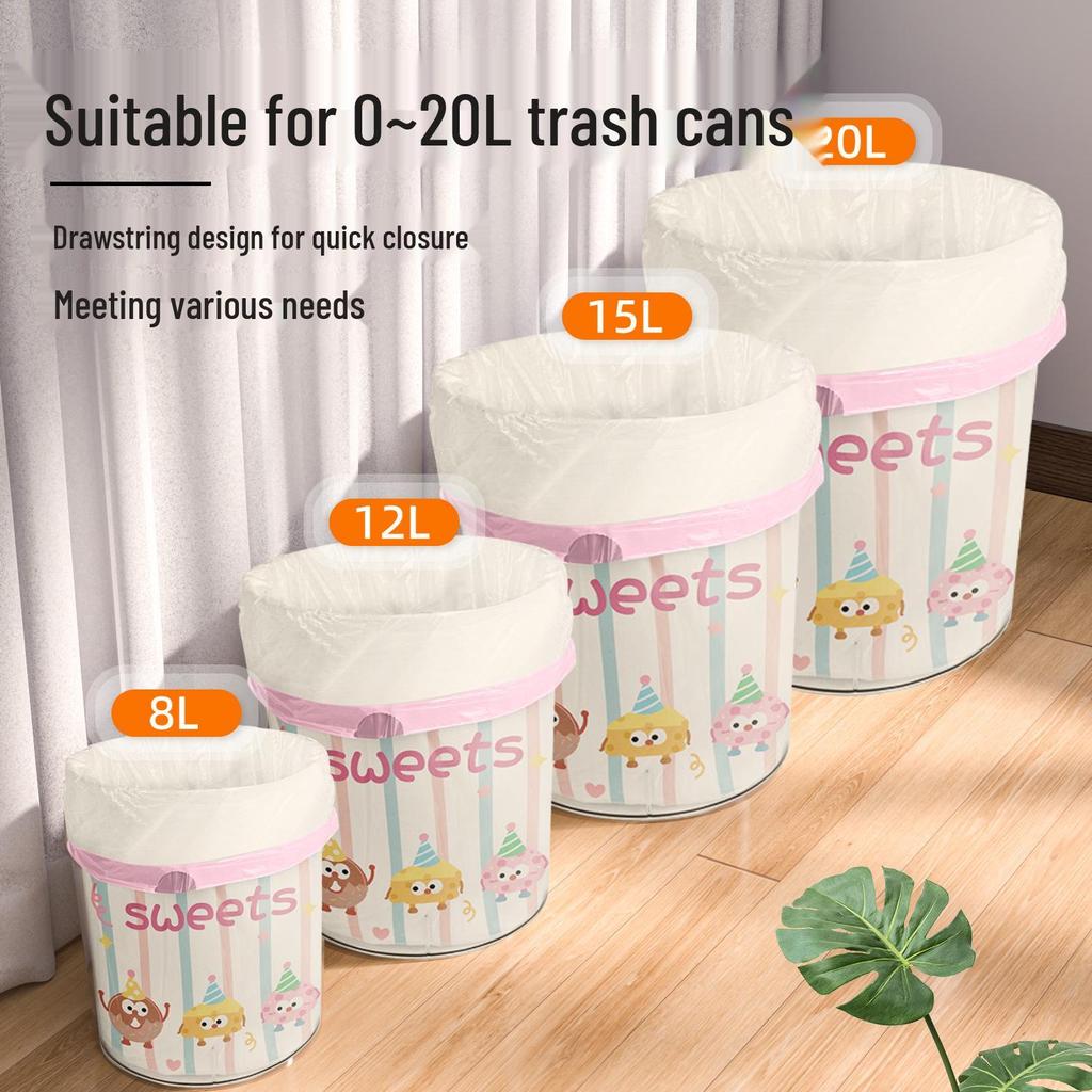 Утолщенный ручной мешок для мусора с завязками, удаление запаха, автоматическое закрытие, большой размер