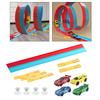 Flex Track for Age 3 4 5 6 7 Years Old with Suction Cups Car Race Sets Red and Blue