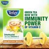 Чай зеленый Tetley Immune 25 чайных пакетиков, витамин С с имбирем, мятой и лимоном, травяной антиоксидантный купаж без кофеина для гидратации и ежедневного хорошего самочувствия