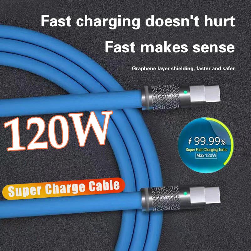 Кабель 111 Вт 6 А PD Super Fast Charge Type C Жидкосиликоновый кабель 1 м 1,1 м 1 м Кабель C на C Кабель для быстрой зарядки для Xiaomi iPhone