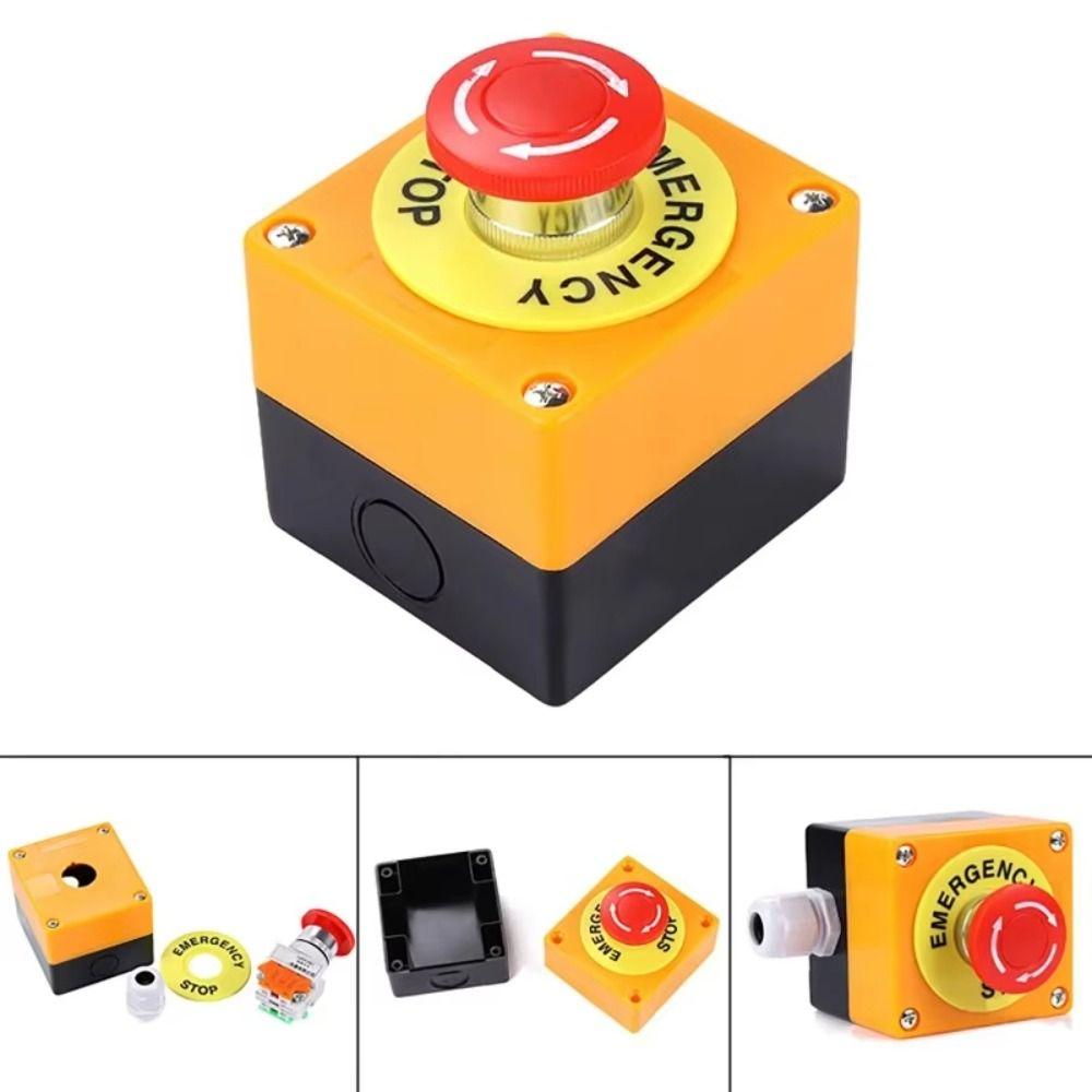 Red Sign Push Button Switch Emergency Stop Button Switch Box Machinery Safety Pushbutton
