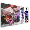 Three Piece Picture Canvas Print Charlie Chaplin Actor
