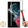 3D Glass Screen Protector for Samsung S22 Ultra - PROSHOP - Pack of 3 - 9H Resistance - Transparent