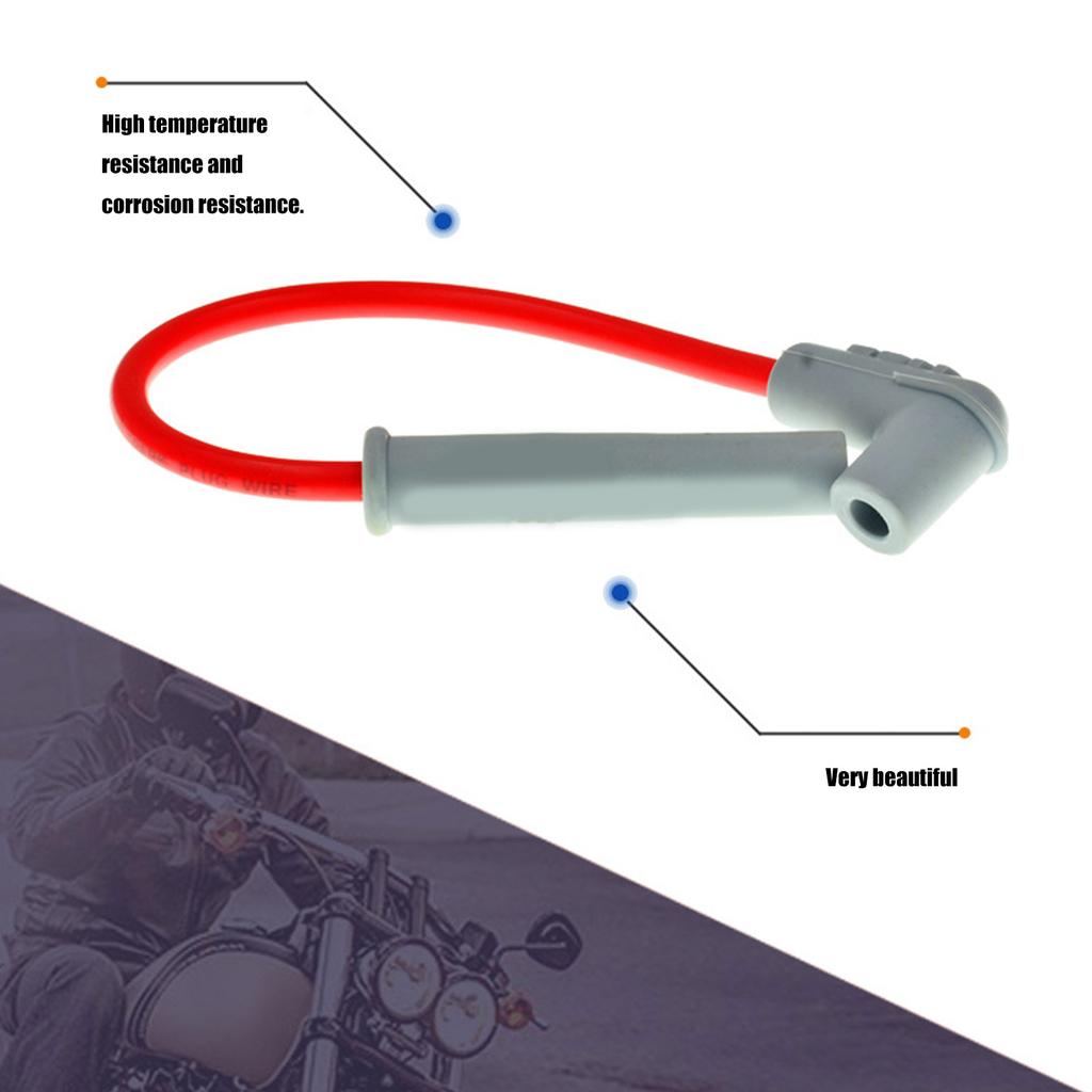 Heat Resistant Motorcycle Ignition Cable Silicone MSD Upgrades Enhances Stability Motorcycle Ignition Wire for Racing
