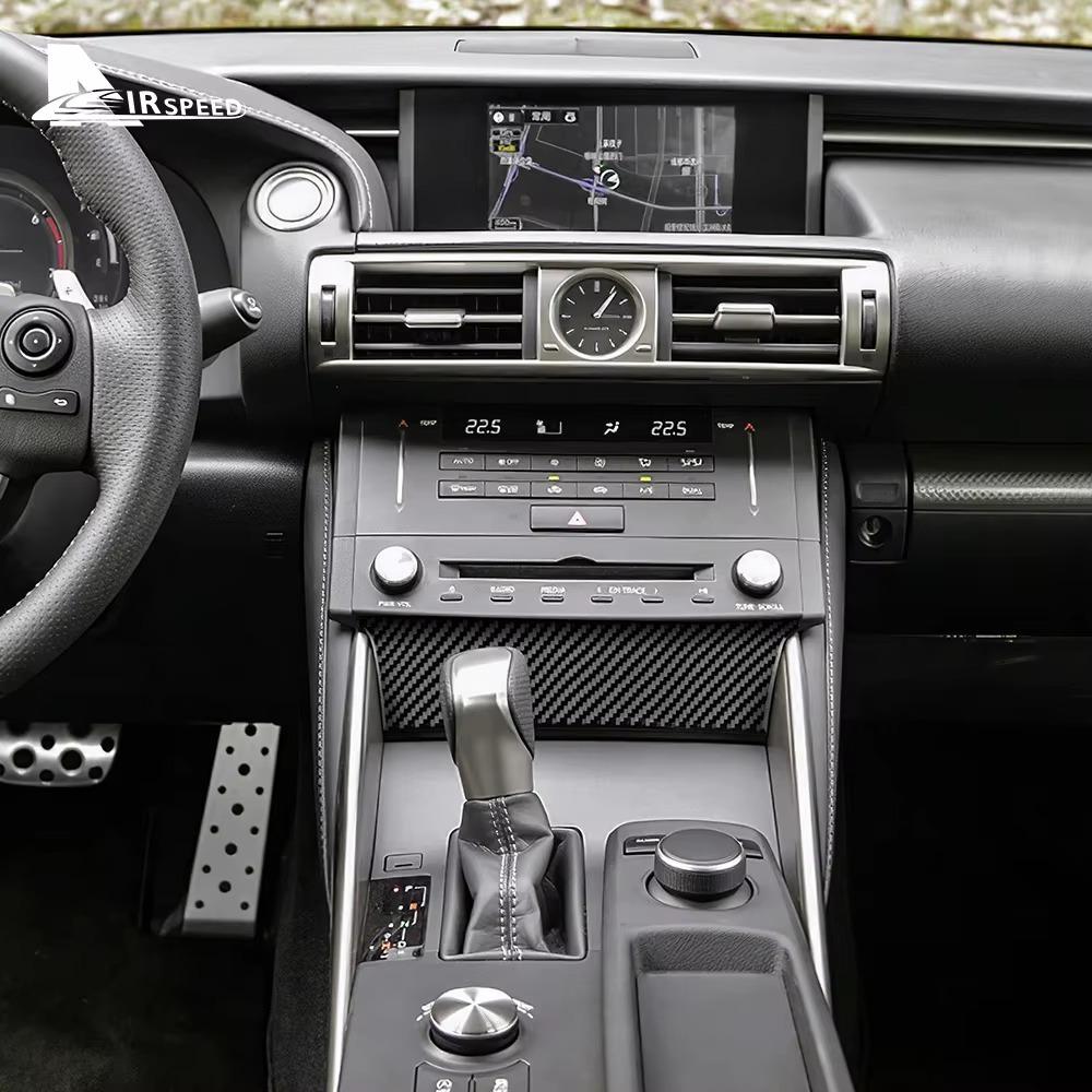 For Lexus IS250 300 350 200T 2013-2019 Real Carbon Fiber Car Center Console Cover Sticker Interior Trim Styling Auto Accessories