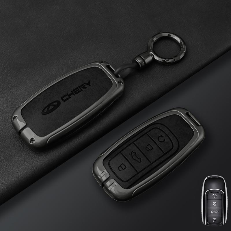 Alloy Leather Car Key Case Cover for Chery Tiggo 8 Pro Omoda 5 Tiggo 8plus New 5 Plus 7pro Jaecoo J7 J8 7 Phev 2025 2024 2023 J111