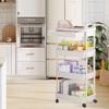 Rolling Utility Cart Storage Rack with 360-Degree Swivel Wheels Multi-Tier Shelves Design Easy Assembly Multifunctional Storage Trolley