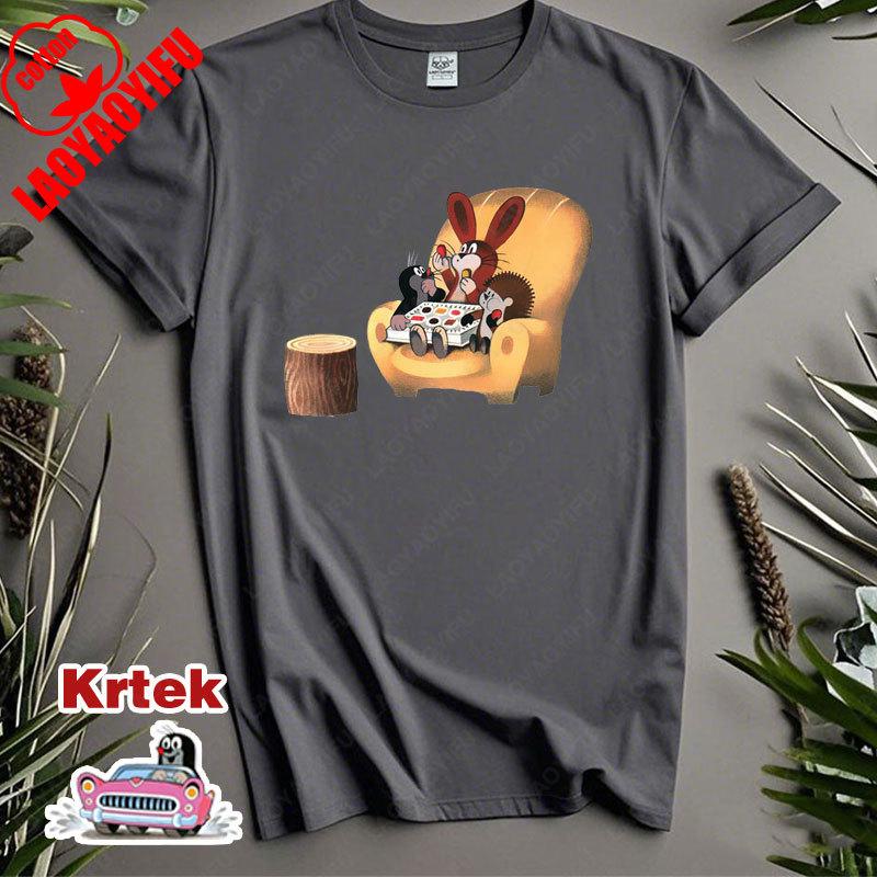 The Little Mole Creative TShirt for Unisex Cotton Tops Funny Round Collar Hip Hop Birthday Gifts Streetwear Casual Cute Tees
