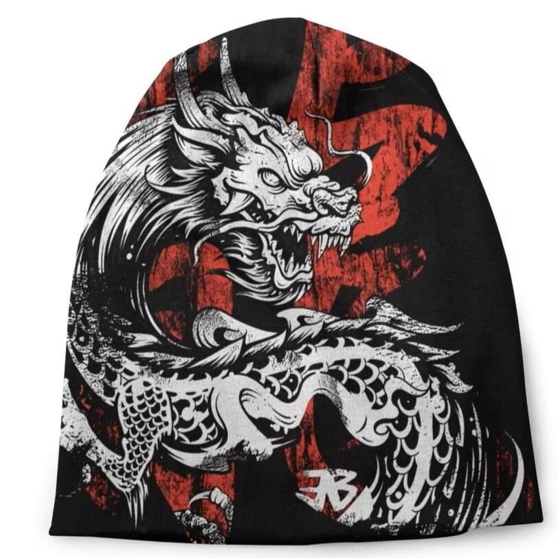 Chinese Dragon Bonnet Hat Men Women Unisex Adult Warm Autumn Spring Winter Beanie Caps Punk Rock Gothic Hip Hop Casual