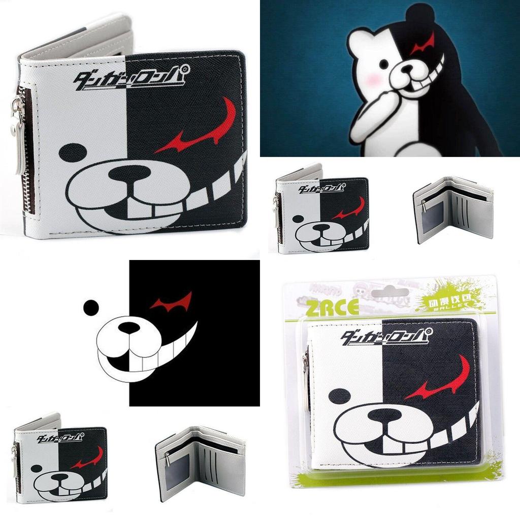 Монокума Danganronpa Аниме Косплей Двустворчатый Короткий Кошелек Кошелек Держатель Подарок Коллекционировать