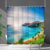 Shower Curtain Waterproof And Mildew-Proof Coconut Tree Beach Beach Bathroom Shower Curtain Shower Curtain Partition Curtain Free Punching