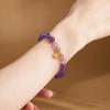 S925 Sterling Silver Zodiac Ox Amethyst Beaded Bracelet for Women