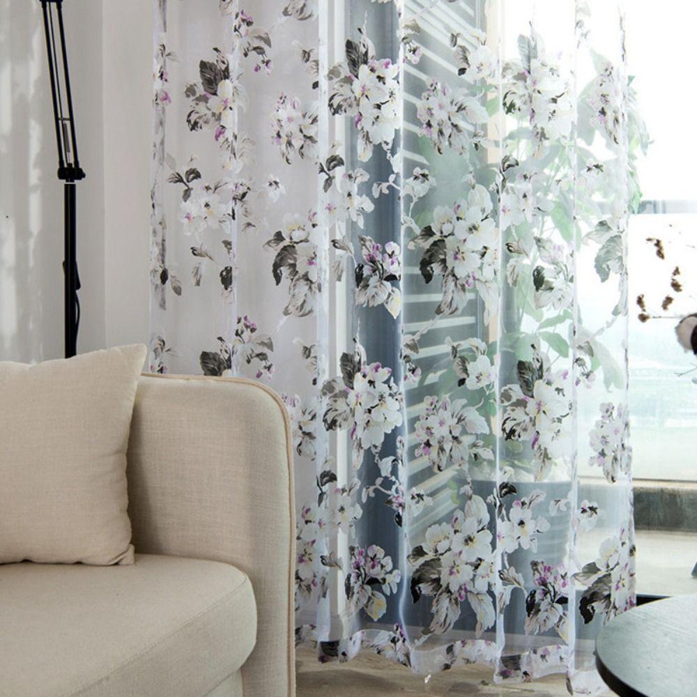 Романтичные шторы на окна, тюль, занавеска из марли, современный цветочный узор, прозрачная занавеска для спальни