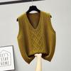 Жилет с V-образным вырезом, элегантный жилет без рукавов, тонкий свитер для весны и осени, женская одежда