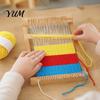 Knitting Loom Kit Wooden Weaving for Kids, Small with 2 Shuttles, 4 Beginners Rolls of Yarn, DIY Tapestry Weave Frame Adult and Beginner Friendly