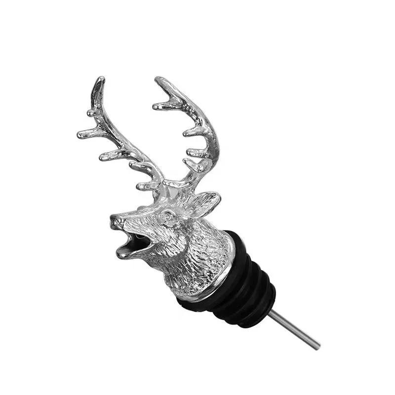 1Pcs Deer Head Pourer Detachable Oil Wine BottlePourer Cap Spout Stopper Mouth Dispenser Bartender Kitchen Tools Bar Accessories