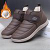 Мужские зимние теплые ботинки для снега, повседневные легкие нескользящие ботинки с подкладкой из искусственного меха, мужские водонепроницаемые удобные короткие ботинки для ходьбы на открытом воздухе
