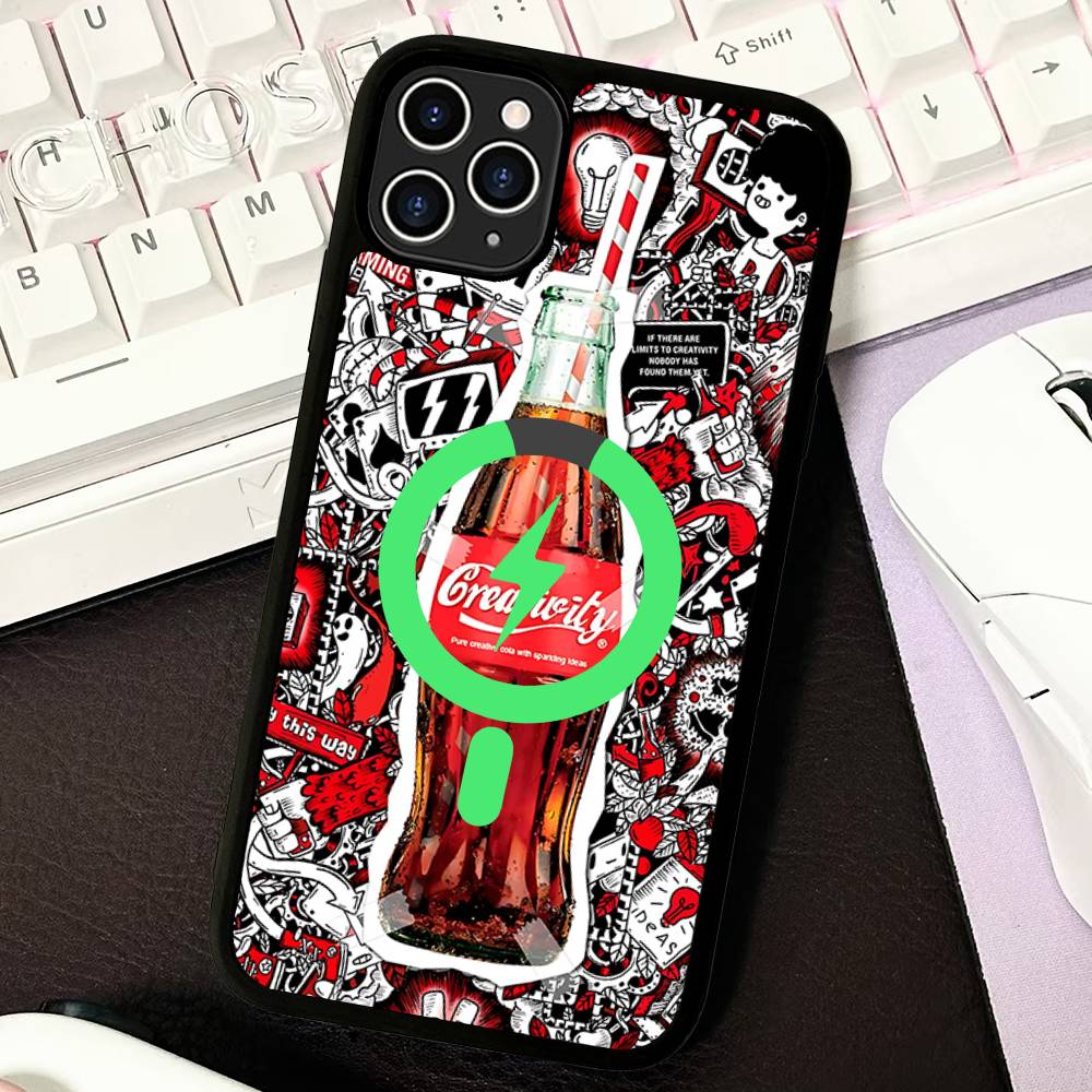 Горячий C-Coca Напитки C-Cola Для Magsafe Магнитный Беспроводной Чехол Для Телефона Для IPhone 17 Pro 16 15 14 Plus 13 12 11 Pro Max