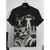 Men's Animal Funny Cat Printed T Shirt Short Sleeve Tees Tops 3D Print O-Neck Shirts Party Summer Casual Men's Clothing Apparel