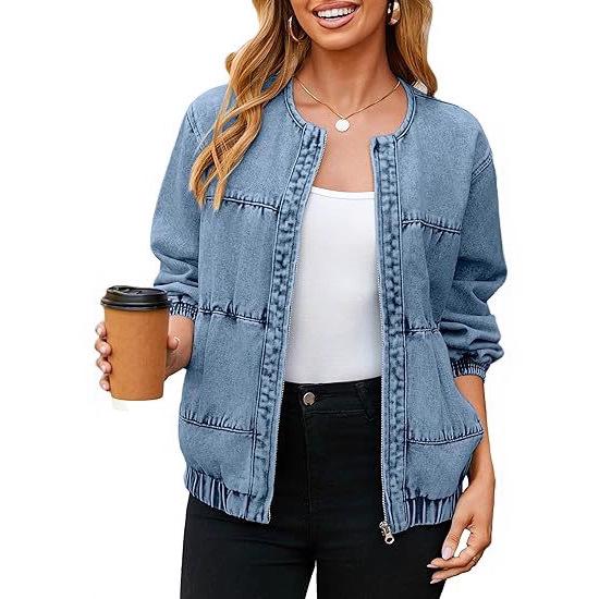 Женский европейский и американский пэчворк джинсовый кардиган - Коллекция Весна/Осень 2025