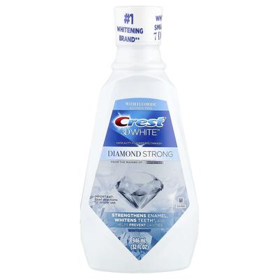 3D White™, Diamond Strong, ополаскиватель для полости рта с фтором против кариеса, без спирта, зимняя мята, 32 жидких унции (946 мл)