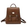 College style versatile temperament backpack bag 2025 fashion embossed new retro women's commuting class small bag