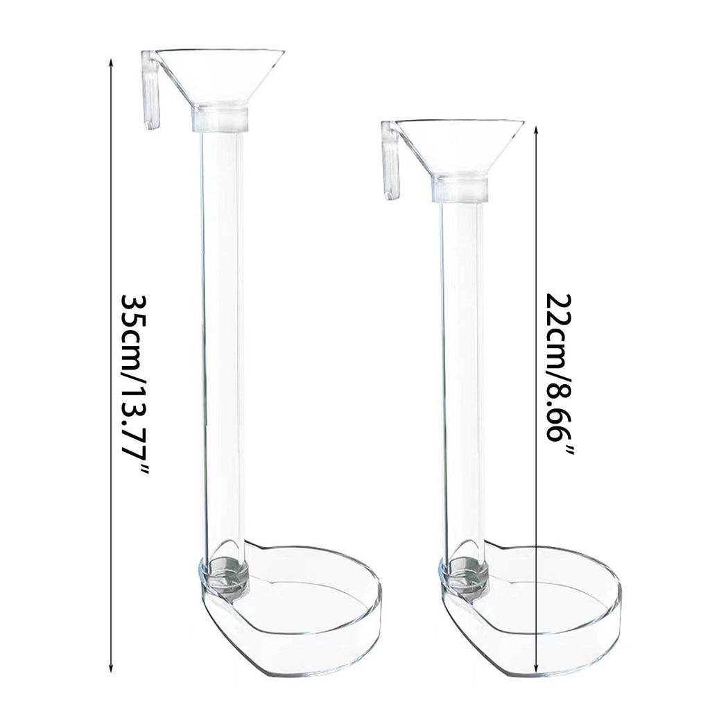 Feeding Food Tube for FishTank Feeding Tools with Dish Bowl Easy Clean Transparent Acrylic Crystal Shrimp Pot