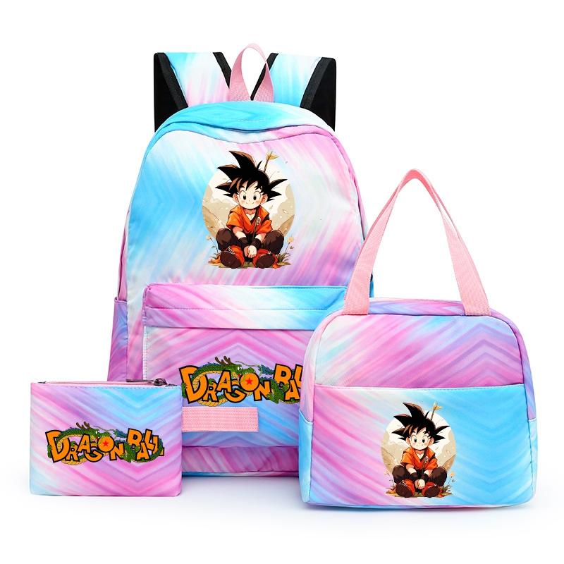 3Pcs/set Anime Dragon Ball Backpack for Girls Boys Back To Schoolbag with Lunch Bag Student Bookbag Men Women Travel Bag Mochila
