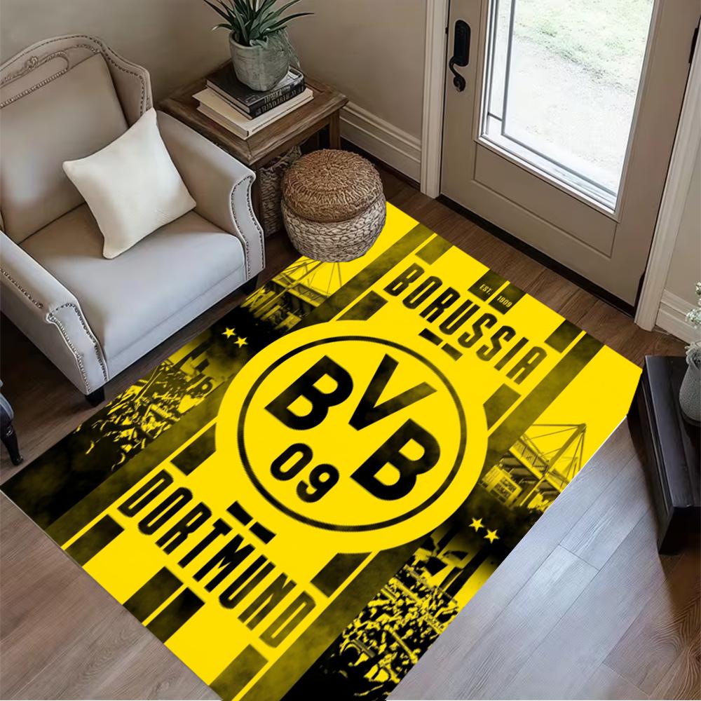 Bvb Borussia Dortmund Football Club Area Rug Design For Balcony Dining Room Playrooms Kitchen Antislip Carpet Decorate Offices