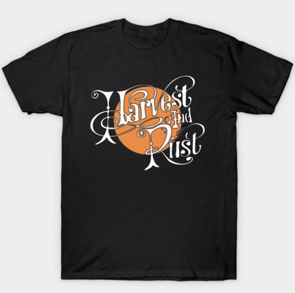Harvest amp Rust на черной футболке Унисекс футболка