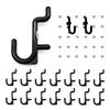 Nivithi Resin Hooks for Mesh Panels, Net Hooks, Perforated Board Hooks, Wall-Mounted Storage Hooks, Hanging Hooks, Pegboard Parts, Black, 55mm Long, P