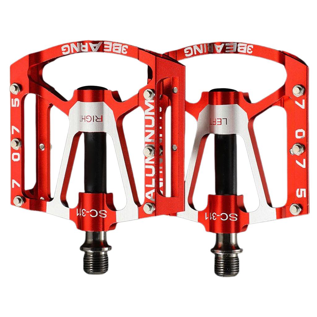Нескользящие педали для шоссейных велосипедов Педали из алюминиевого сплава Педали для горных велосипедов 3 подшипника Широкие плоские велосипедные педали
