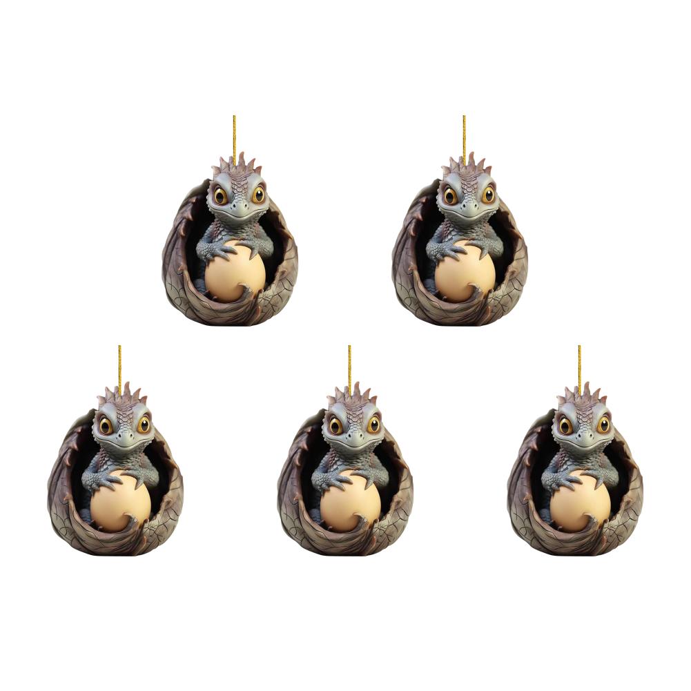 Christmas Dragon Ornaments Novelty Dragon Egg Tree Pendant Acrylic Hanging Keychain Decoration Festive Party Supplies