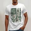 Distressed Fishing American Flag Shirt Patriotic Fisherman Graphic Tee