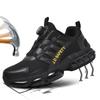 Steel Toe Rotating Button New Safety Shoes Men Anti-Smash Anti-Puncture Work Shoes Fashion Men Sport Shoes Security Protective