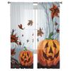 Хэллоуин Листья Тыквы Мертвая Ветка Прозрачные Шторы Украшения Домашнего Окна Вуаль Тюлевые Шторы Для Гостиной Спальни Кухни