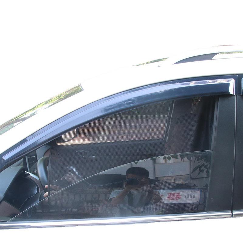 Magnetic Car Sunshade: Non-Automatic Retractable Heat Insulation Mesh for Front Windshield & Side Windows.