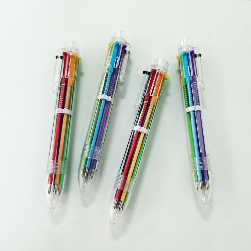 Мультяшная многоцветная шариковая ручка Six In One Touch Color Personality Oil Pen Student Candleware 6 Color Pen