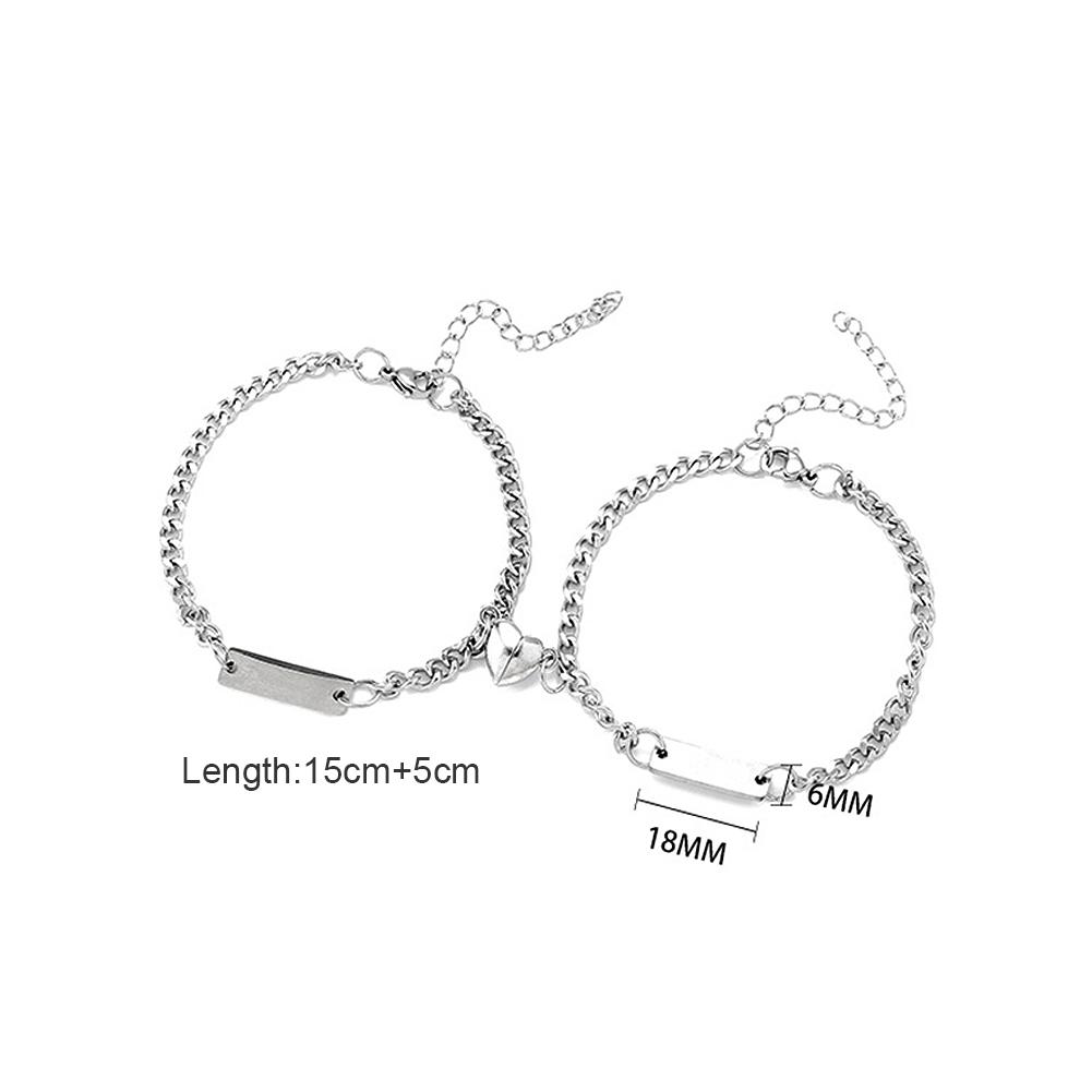 Love Magnetic Titanium Steel Couple Bracelets Simple Pendant Magnetic Couple Bracelets Women Men Hand Jewelry