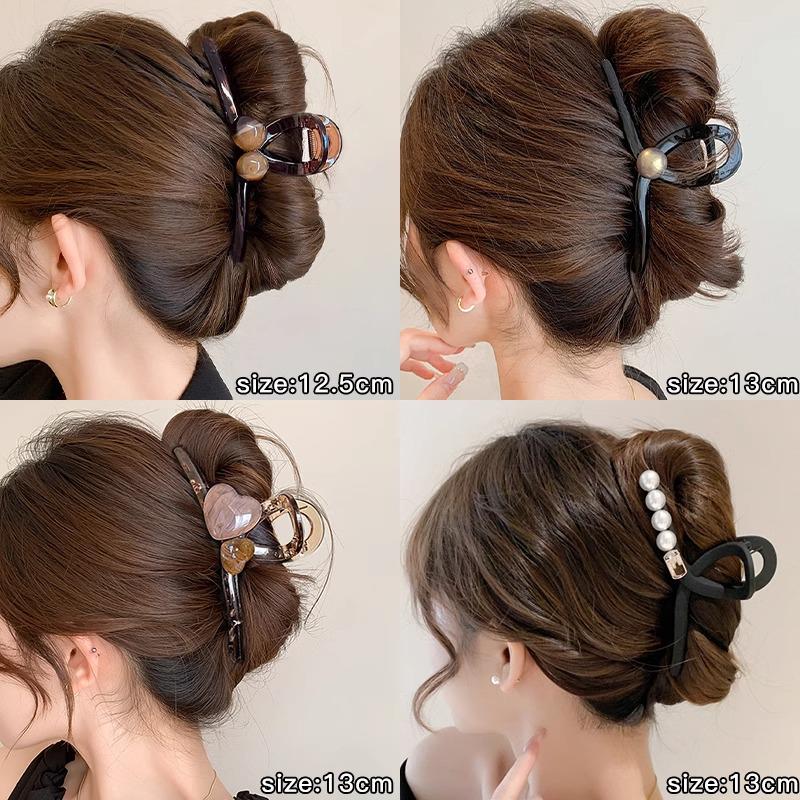 Элегантная большая заколка для волос для женщин 2025 - Шикарный дизайн 'акула' для густых волос