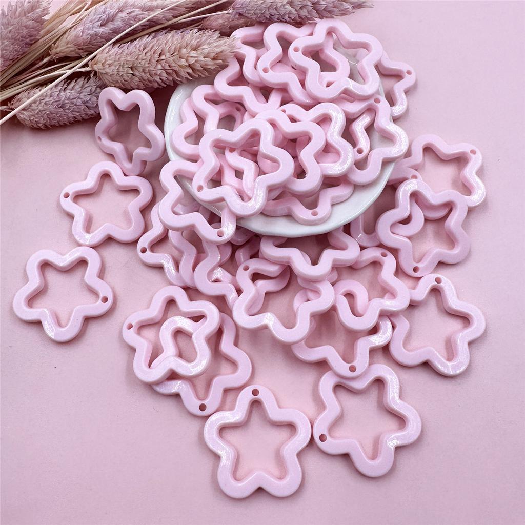 Высококачественная подвеска в виде звезды пентаграммы, 40 шт., подвески цвета конфет для ожерелья, сережек, изготовление украшений своими руками, 30 мм, акрил