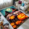 Halloween Pumpkin Witch Design Large Area Rug - High-Density Polyester Crystal Velvet Carpet Mat for Living Room, Game Room, Bal