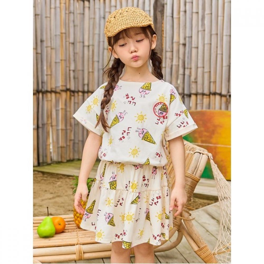 [lilipuri] Sun   Ice Cream Top And Bottom Pack  Cream 