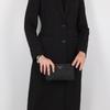 Prada Re-Nylon Metal Triangle Logo Zipper Closure Nylon Clutch Women's Black