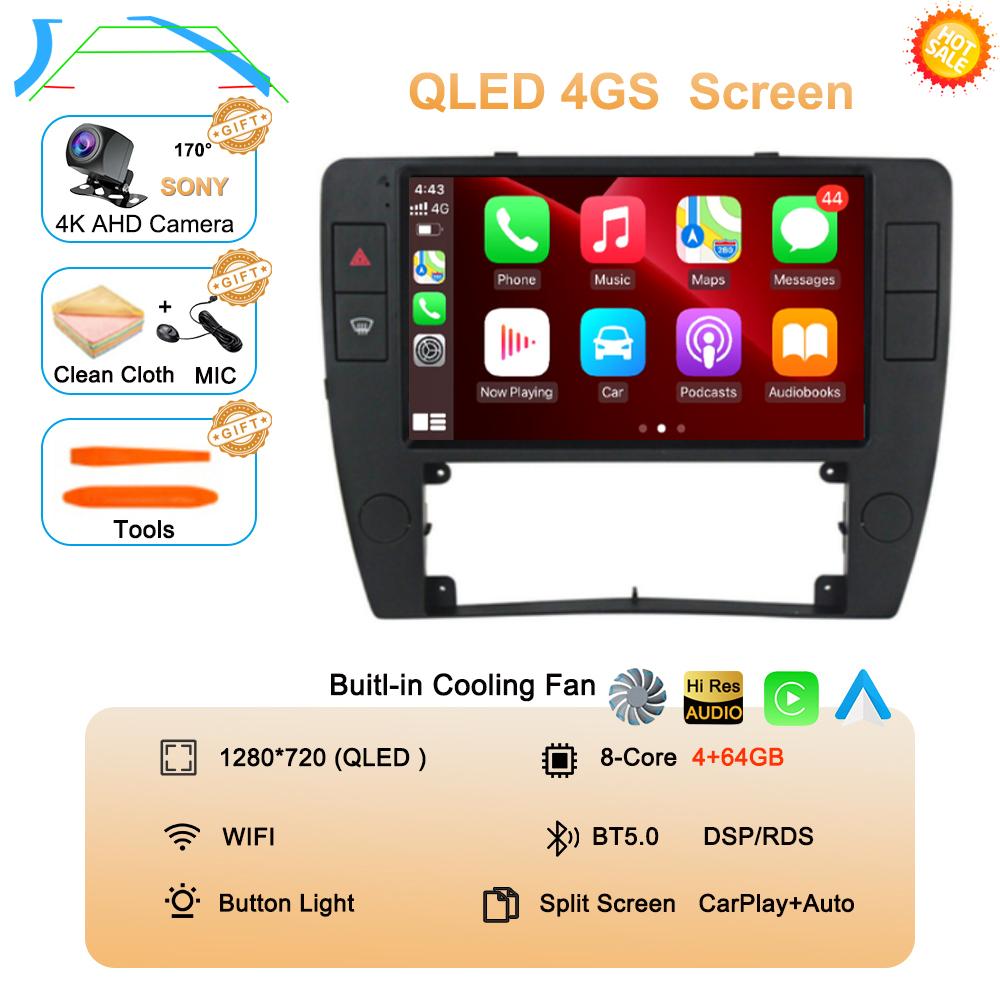 Android 14 Автомагнитола Carplay для Passat B5 2000 2001 2002 2003-2005 Авто 4G Мультимедиа GPS 2 Din Плеер DSP Навигация