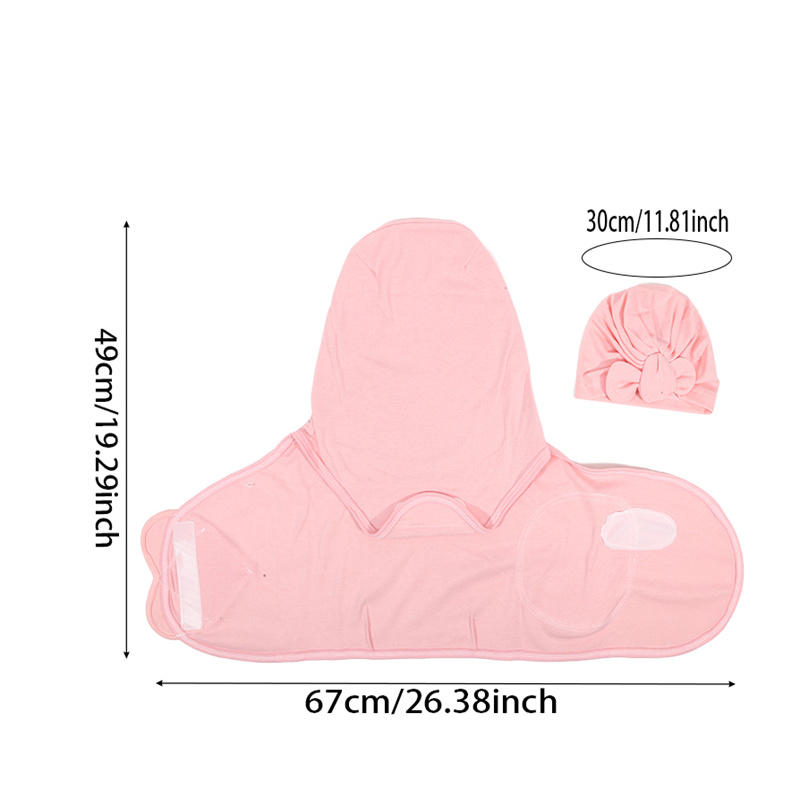 Любовь Сердце Детское Одеяло Банты Шапка Набор Хлопок Новорожденный Пеленка Однотонный Младенец Спальный Пеленальный Кокон на Все Сезоны Новый 0-24М