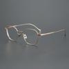 Classic Retro Polygonal Titanium Glasses Frame with Gold Wire Accents, Suitable for Prescription Lenses
