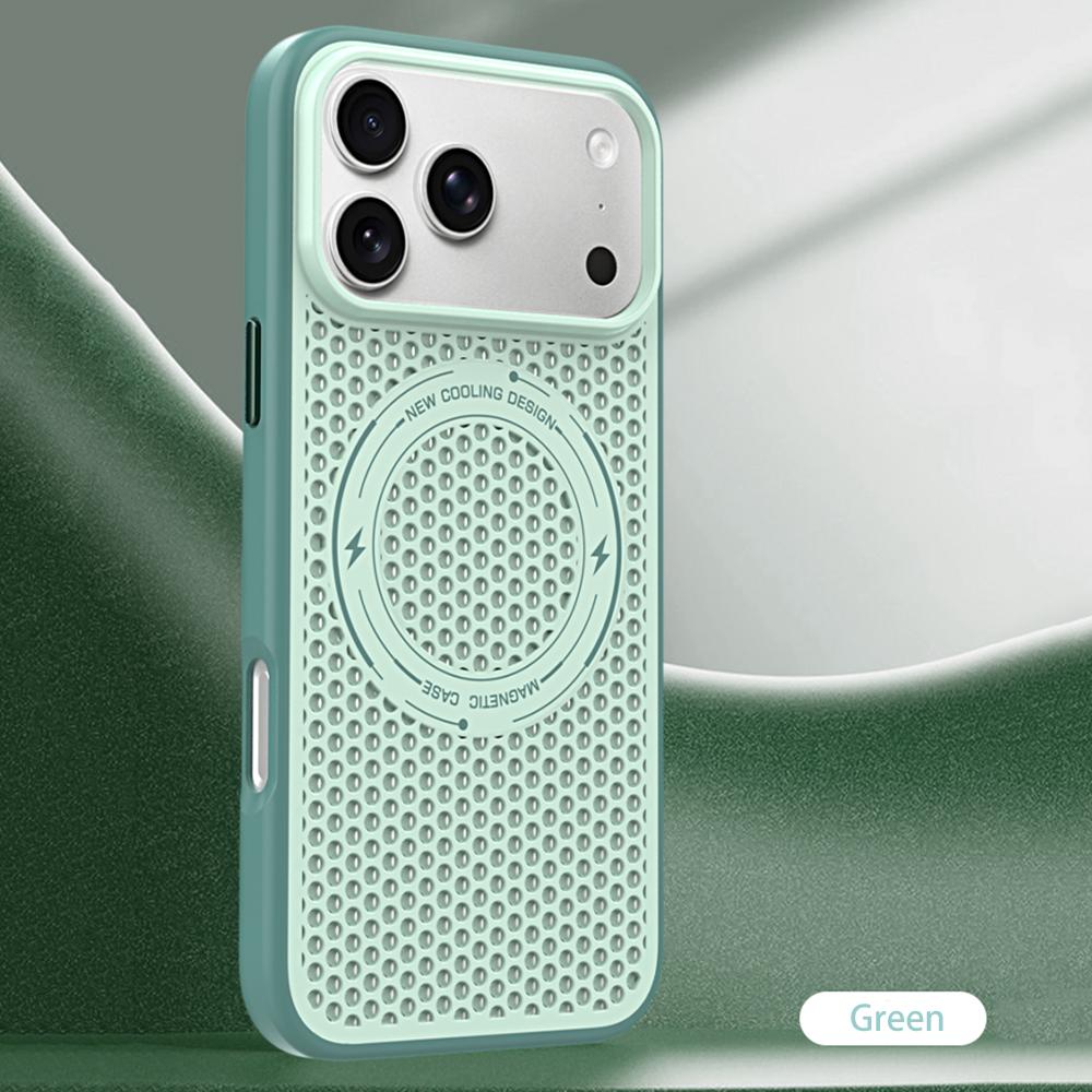 Роскошный жесткий чехол для iPhone 17 Air 16 15 14 13 Pro Max 17 Pro iPhone 17 с рассеиванием тепла, чехол для беспроводной зарядки Magsafe