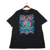 Черная графическая футболка Grateful Dead с принтом 'Liquid Blue' и неоновыми черепами, размер XL, светится в УФ-свете, унисекс